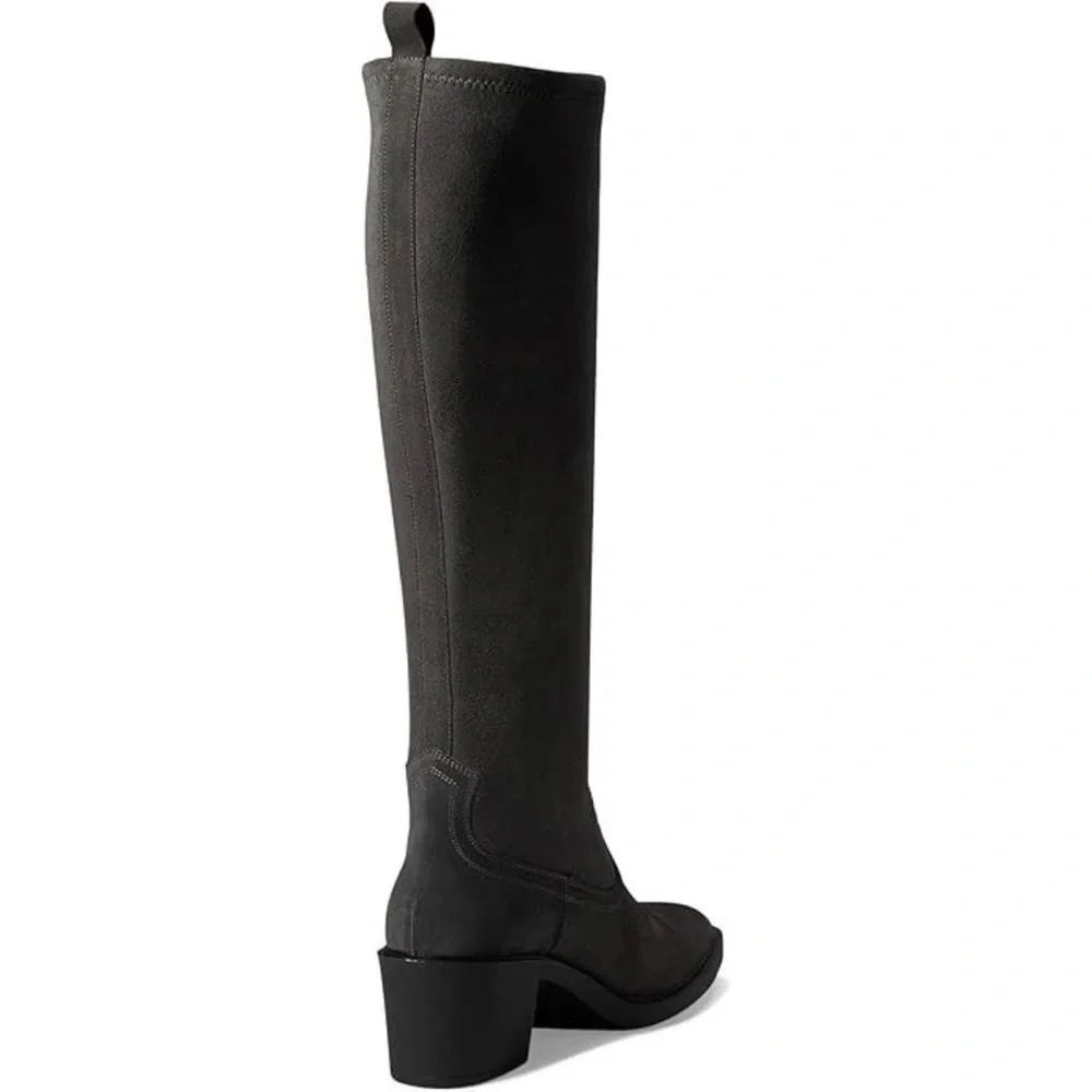$598 La Canadienne Paton Western Boot Waterproof Suede Knee High Grey Heel 35.5 - Picture 4 of 16